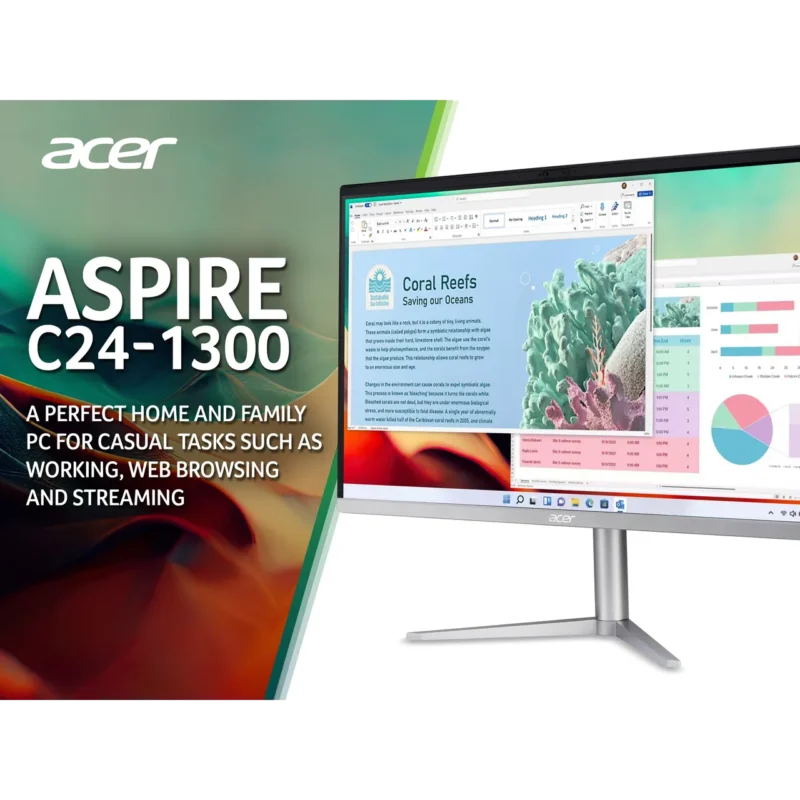 Acer Aspire C24-1300 23.8" All In One - AMD Ryzen™ 5, 512GB SSD - Black