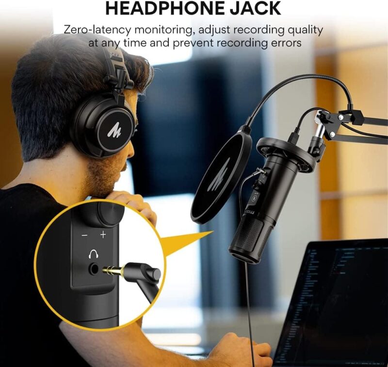 Maono USB Cardioid Professional Microphone with Boom Arm