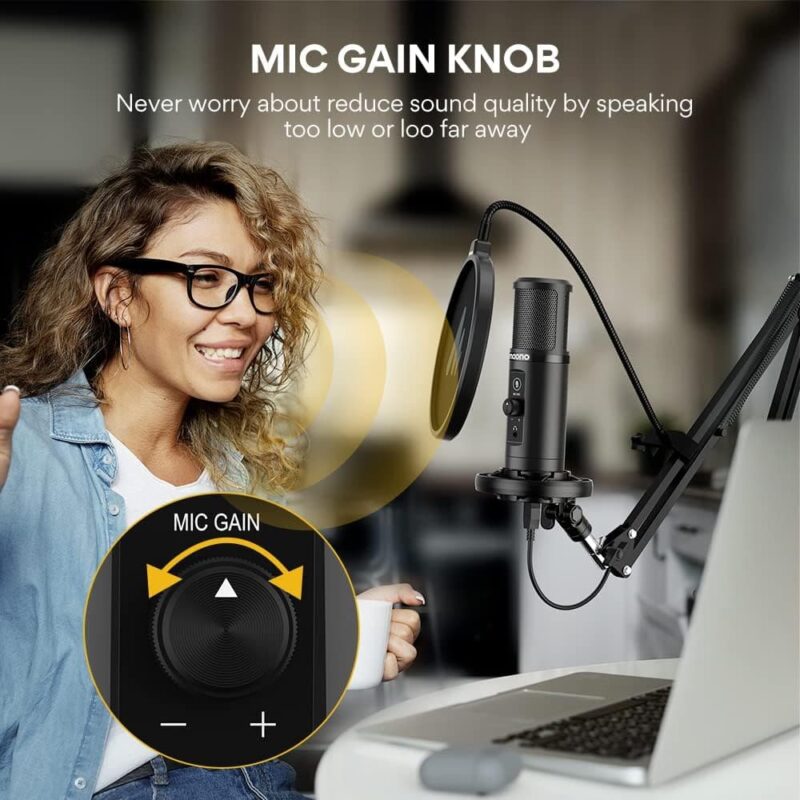 Maono USB Cardioid Professional Microphone with Boom Arm