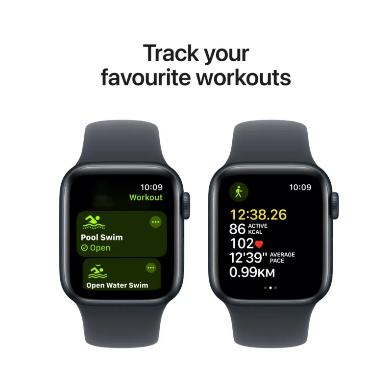 Apple Watch SE (2nd Gen), 40mm, Midnight Aluminium Case, GPS [2024] - Midnight Sport Band - S/M