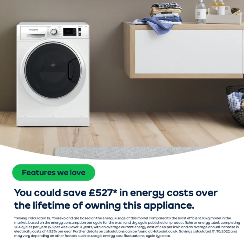 Hotpoint ActiveCare NM111046WDAUKN 10kg Washing Machine with 1400 rpm - White - A Rated